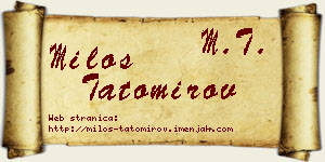 Miloš Tatomirov vizit kartica